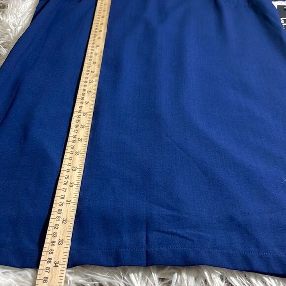 Lulus Dress Womens Sz Medium shift and shout chiffon Navy Blue Mini Preppy NWT - Picture 8 of 10